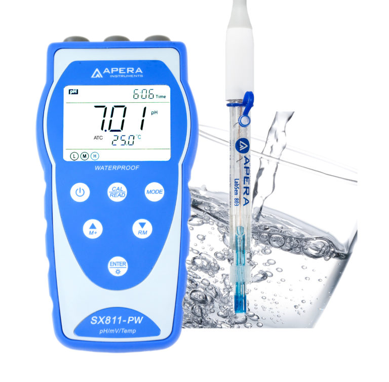Medidor de pH portátil para agua pura (agua potable / RO